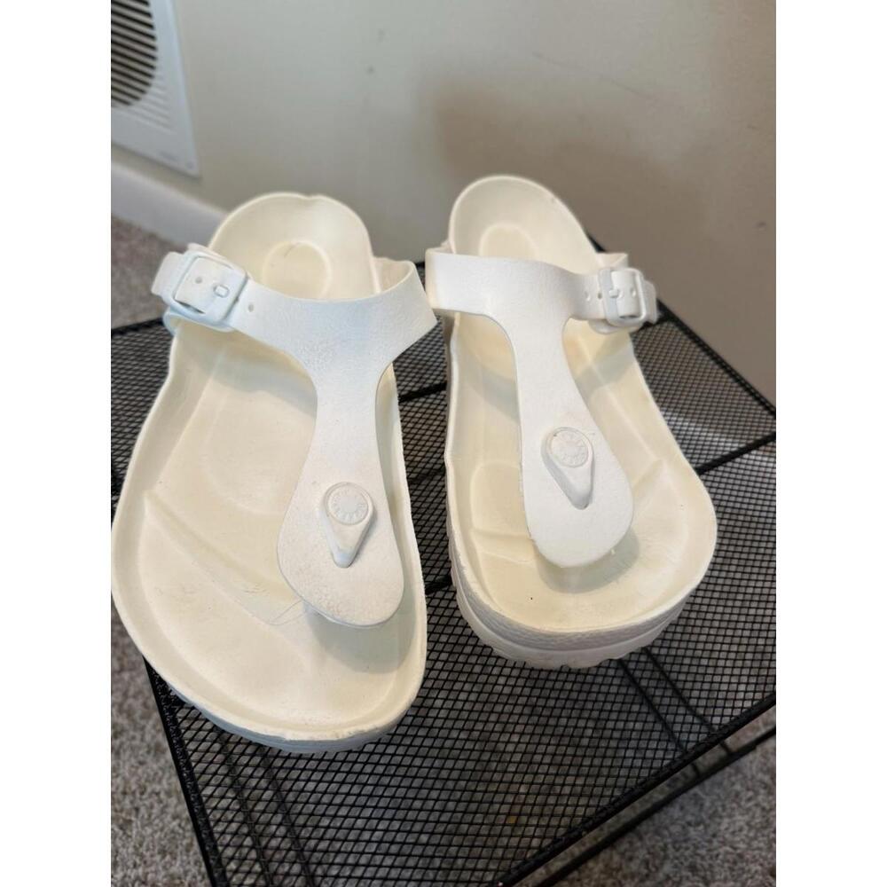 Birkenstock White EVA Thong Platform Sandals